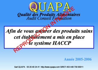Autocollant HACCP